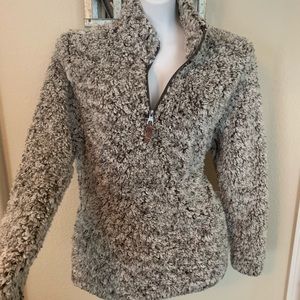 Faux Fur 1/4 Zip Pullover, NWOT